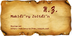 Makláry Zoltán névjegykártya