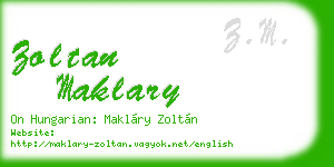 zoltan maklary business card
