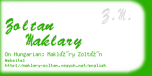 zoltan maklary business card